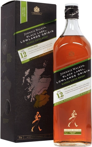 Виски Johnnie Walker, Black Label Lowlands Origin, gift box, 0.7 л