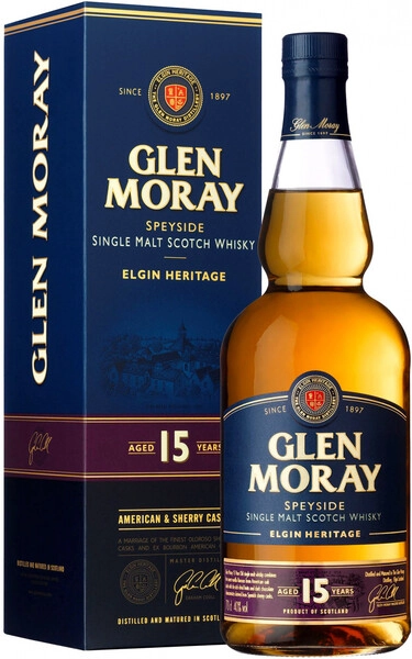 Виски Glen Moray 15 Years Old, gift box, 0.7 л