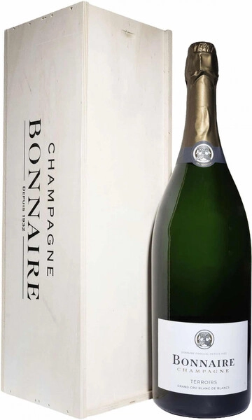Шампанское Bonnaire, "Terroirs" Grand Cru Blanc de Blancs Extra Brut, Champagne AOC, wooden box, 3 л