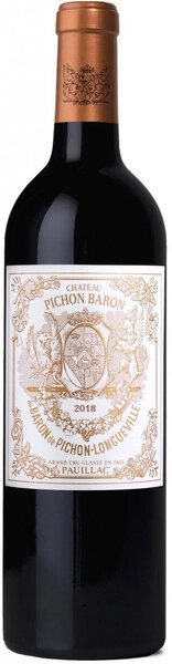 Вино Chateau Pichon Longueville Baron, Pauillac 2-eme Grand Cru Classe AOC, 2018