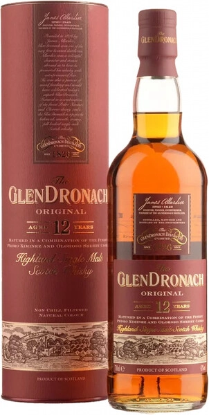 Виски Glendronach Original 12 years old, in tube, 0.7 л