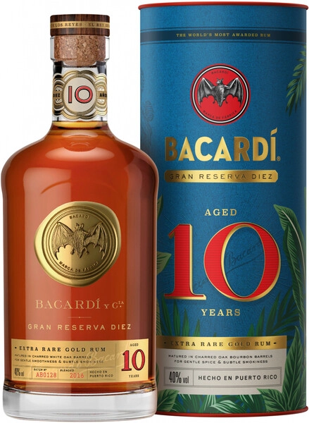 Ром Bacardi Gran Reserva Diez, in tube, 0.7 л