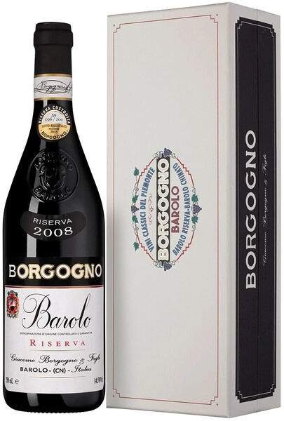 Вино Borgogno, Barolo Riserva DOCG, 2008, gift box