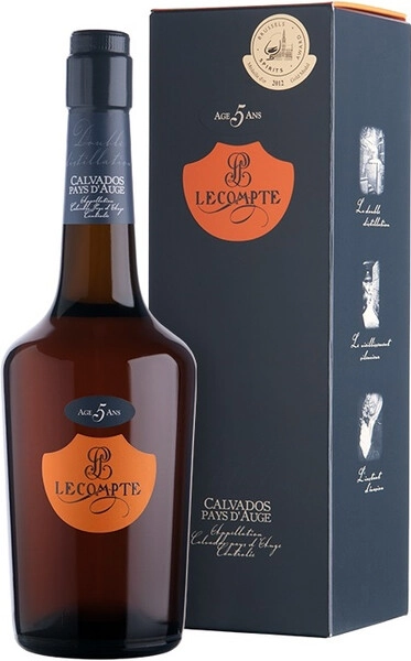 Кальвадос Lecompte, Pays d'Auge, 5 years, in gift box, 0.7 л