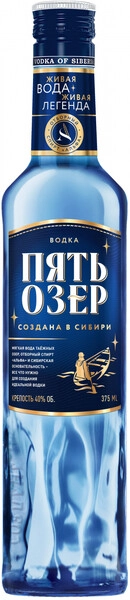 Водка Пять Озер, 375 мл
