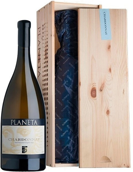 Вино Planeta, Chardonnay, Sicilia Menfi DOC, 2023, wooden box, 3 л