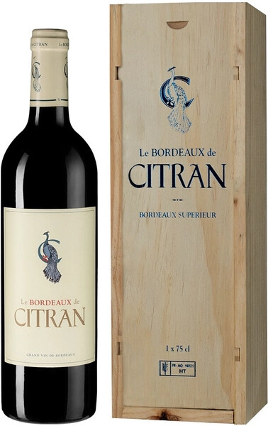 Вино Le Bordeaux de Citran Rouge, Bordeaux AOC, 2019, wooden box