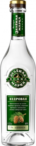 Водка Зеленая Марка Кедровая, 250 мл