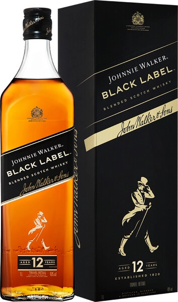 Виски Black Label, gift box, 1 л