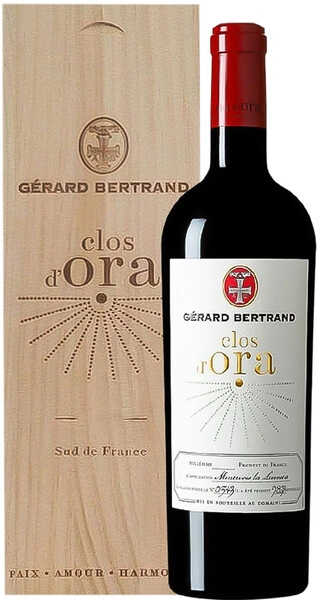 Вино Gerard Bertrand, Clos d'Ora Minervois-La Liviniere AOP, 2020, wooden box