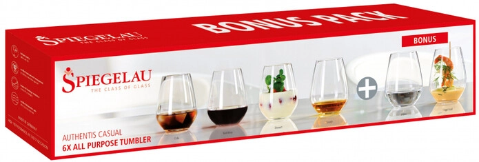 Бокалы без ножки/стаканы Spiegelau, Authentis Casual Tumbler, Set of 6 pcs, 0.46 л