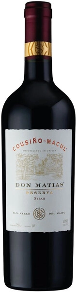 Вино Cousino-Macul, Don Matias Syrah, 2018