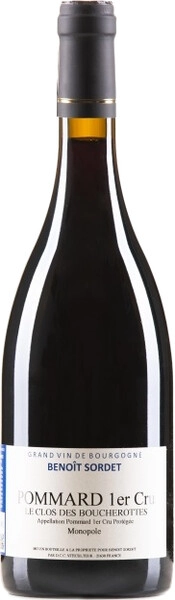 Вино Domaine Benoit Sordet, Pommard 1er Cru Le Clos des Boucherottes AOC Monopole, 2020