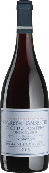 Вино Domaine Bruno Clair, Gevrey-Chambertin Premier Cru Clos du Fonteny, 2016
