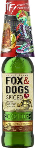 Ликер "Fox & Dogs" Spiced, with glass, 0.7 л