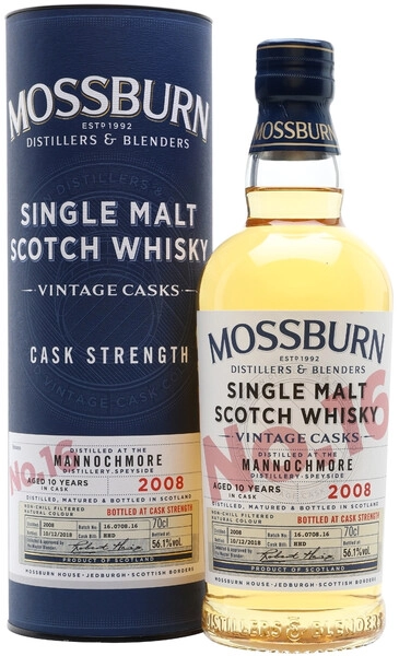 Виски Mossburn, Vintage Casks No.16 Mannochmore, 2008, in tube, 0.7 л