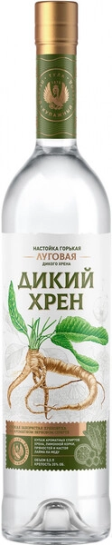 Ликер "Луговая" Дикий Хрен, настойка горькая, 0.5 л