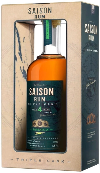 Ром Saison Triple Cask Jamaica 4 Years Old, gift box, 0.7 л