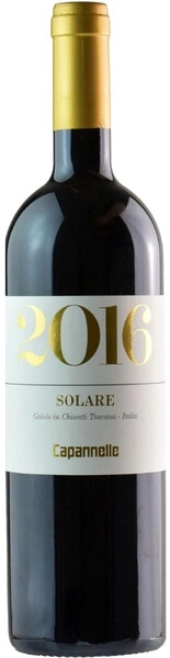 Вино Capannelle, Solare Vino da Tavola di Toscana Rosso IGT Sangiovese, 2016