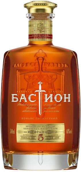 Коньяк Бастион 5 лет выдержки, 0.5 л