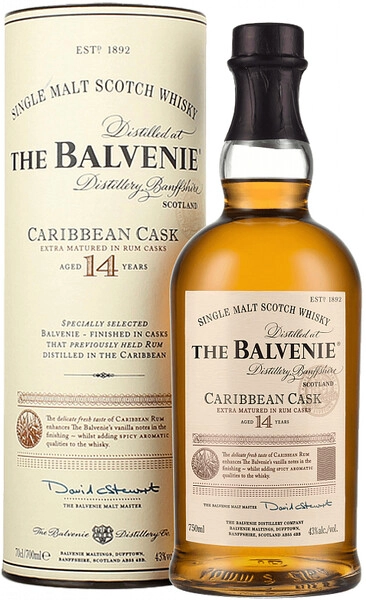 Виски Balvenie Caribbean Cask, 14 Years Old, in tube, 0.7 л