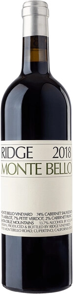Вино Ridge, Monte Bello, 2018