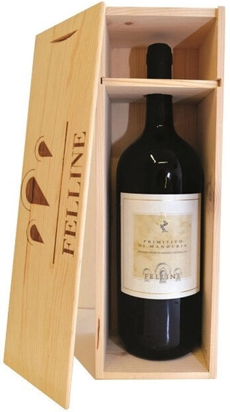 Вино Felline, Primitivo di Manduria DOC, 2021, wooden box, 1.5 л