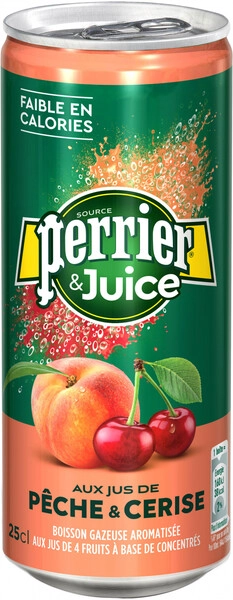 Вода Perrier Peche & Cerise, in can, 250 мл