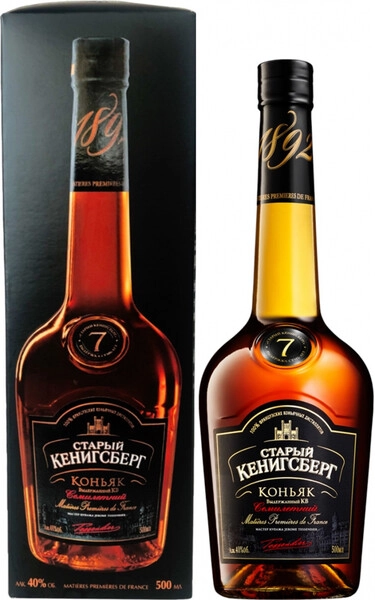 Коньяк Старый Кенигсберг КВ, 7-летний, в подарочной коробке, 0.5 л