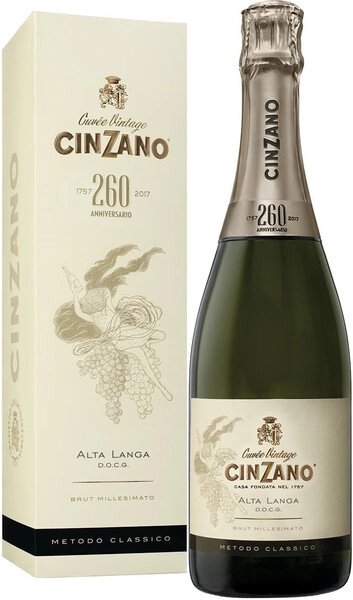 Игристое вино Cinzano Cuvee Vintage 260 Brut, Alta Langa DOCG, gift box