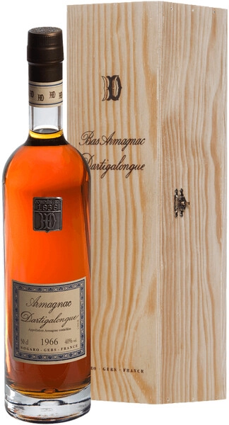 Арманьяк Dartigalongue, Bas Armagnac AOC, 1966, wooden box, 0.5 л