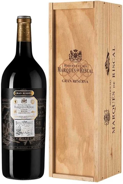 Вино "Herederos del Marques de Riscal" Rioja DOC Gran Reserva, 2016, wooden box, 1.5 л