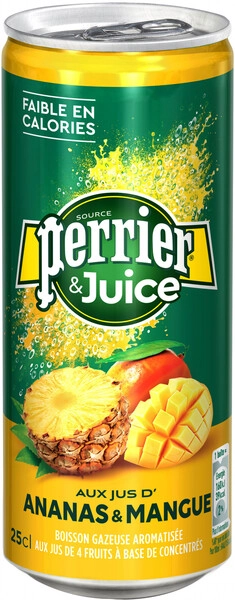 Вода Perrier Ananas & Mangue, in can, 250 мл