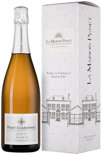 Шампанское Penet-Chardonnet, Terroir & Sens Blanc de Blancs Grand Cru, Champagne AOC, gift box