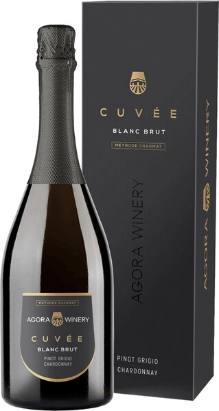 Игристое вино Agora Cuvee Pinot Grigio Chardonnay Brut, 2024, gift box