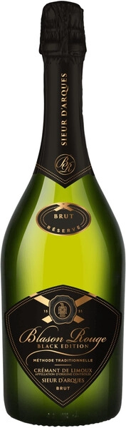 Игристое вино Sieur d'Arques, Blason Rouge Black Edition Brut, Cremant de Limoux AOC, 2018