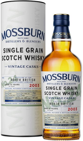 Виски Mossburn, Vintage Casks No.24 North British, 2003, in tube, 0.7 л