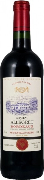 Вино Vignobles Jaubert, "Chateau Allegret", Bordeaux AOC, 2023