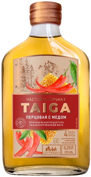 Ликер "Taiga" Percovaya s Medom, Bitter, 250 мл