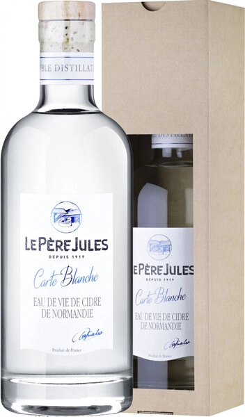 Кальвадос Le Pere Jules, Carte Blanche Eau de Vie de Cidre de Normandie, gift box, 0.7 л