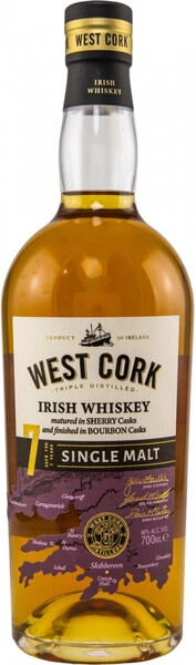 Виски West Cork Single Malt 7 Years, 0.7 л