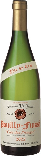 Вино Domaine J.A. Ferret, Pouilly-Fuisse Tete de Cru Clos des Prouges AOC, 2022