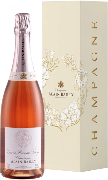 Шампанское Champagne Alain Bailly, Cuvee Rose De Serzy Brut, Champagne AOC, gift box