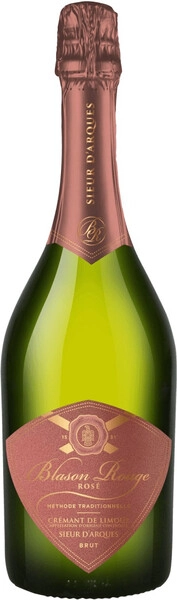 Игристое вино Sieur d'Arques, Blason Rouge Rose Brut, Cremant de Limoux AOC, 2020