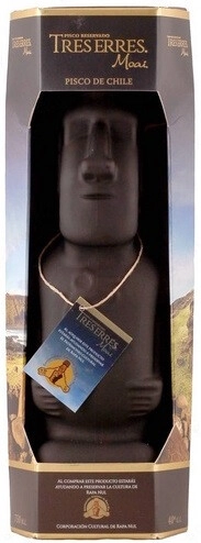 Водка Pisco Tres Erres Moai Reservado, gift box, 0.75 л