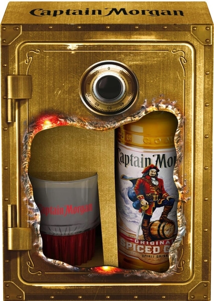 Ром Captain Morgan Spiced Gold, gift box with mug, 1 л