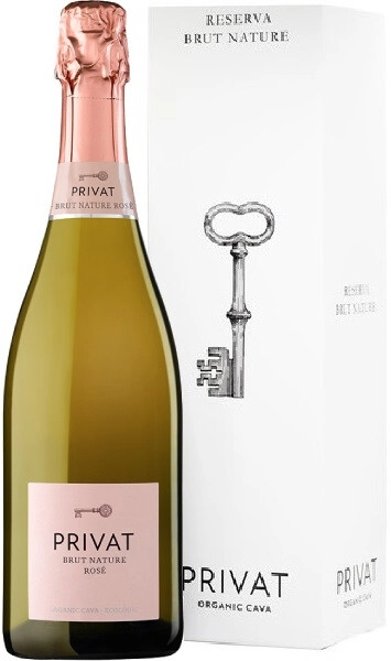 Игристое вино Privat Brut Nature Rose, Cava DO, 2020, gift box