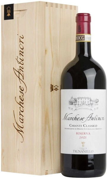 Вино Marchese Antinori Chianti Classico DOCG Riserva, 2021, wooden box, 1.5 л