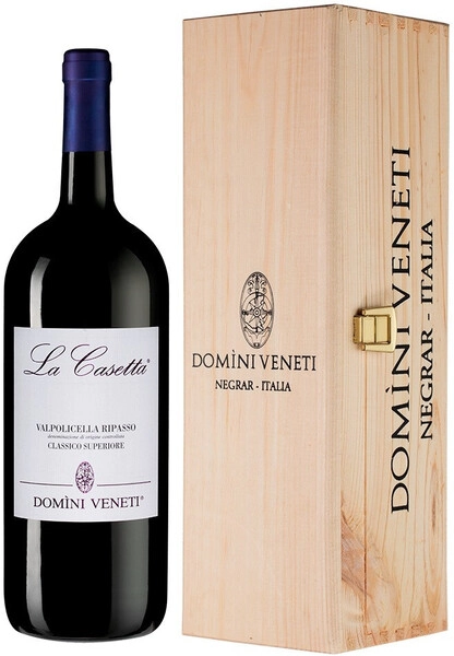 Вино Domini Veneti, Valpolicella Classico Superiore DOC La Casetta, 2018, wooden box, 1.5 л