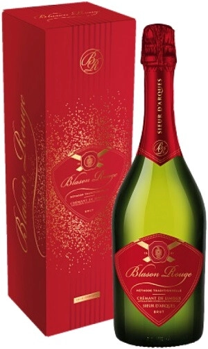 Игристое вино Sieur d'Arques, Blason Rouge Cremant Brut, Limoux AOC, gift box